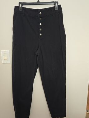 Womens Bar 111 Casual Pant With Snaps Sz 10 Black